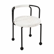 Pemberly Row Contemporary Upholstered  Cream Outdoor Dining Chair