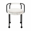 Pemberly Row Contemporary Upholstered  Cream Outdoor Dining Chair