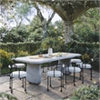 Pemberly Row Contemporary Upholstered  Cream Outdoor Dining Chair