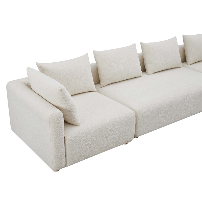 Pemberly Row Handmade Contemporary Cream Upholstered 145