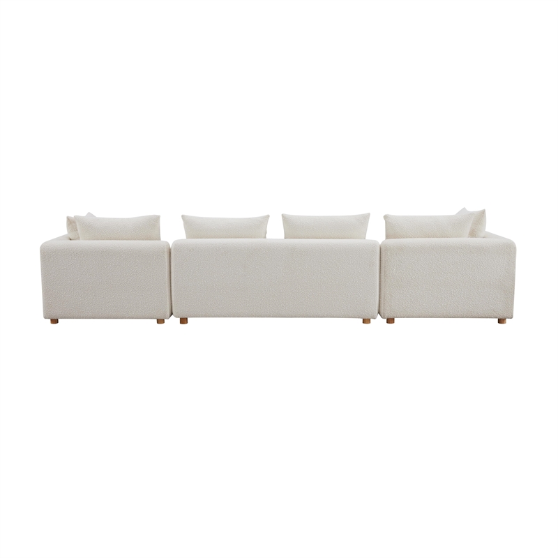 Pemberly Row Handmade Contemporary Cream Upholstered 145