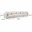Pemberly Row Handmade Contemporary Cream Upholstered 145