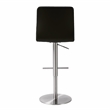 Pemberly Row Transitional Black Vegan Leather on Silver Adjustable Stool