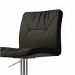 Pemberly Row Transitional Black Vegan Leather on Silver Adjustable Stool