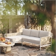 Pemberly Row Handmade Contemporary Cream Outdoor Sectional - LAF