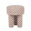 Pemberly Row Handmade Contemporary Brown Checkered Boucle Stool