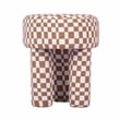 Pemberly Row Handmade Contemporary Brown Checkered Boucle Stool