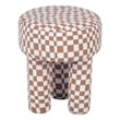 Pemberly Row Handmade Contemporary Brown Checkered Boucle Stool