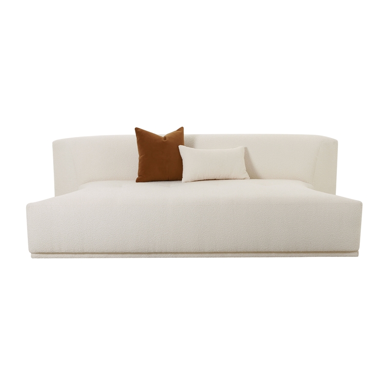 Pemberly Row Transitional Cream Boucle Modular Armless Loveseat