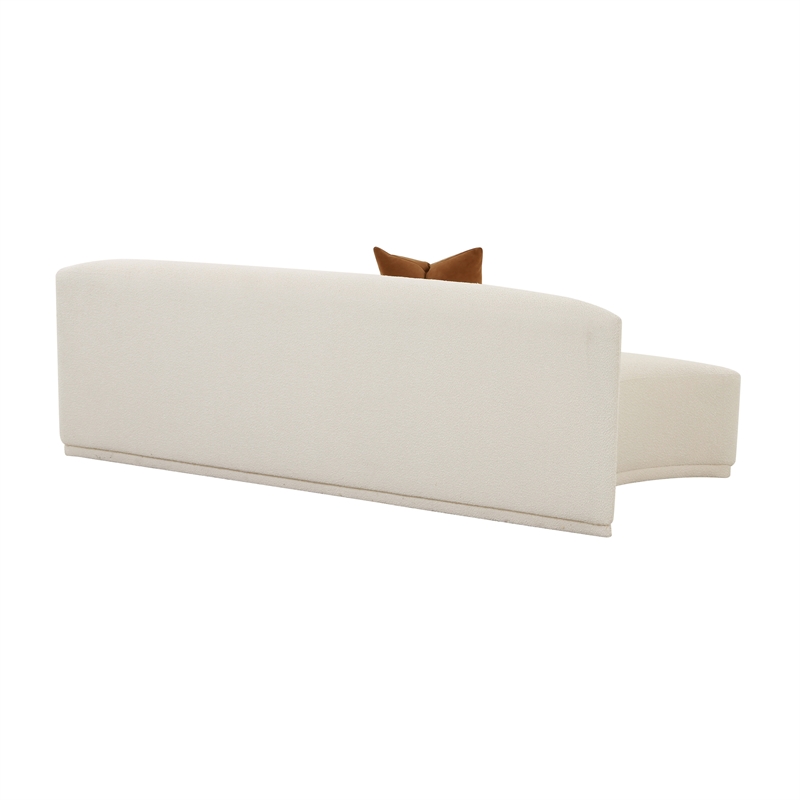 Pemberly Row Transitional Cream Boucle Modular Armless Loveseat