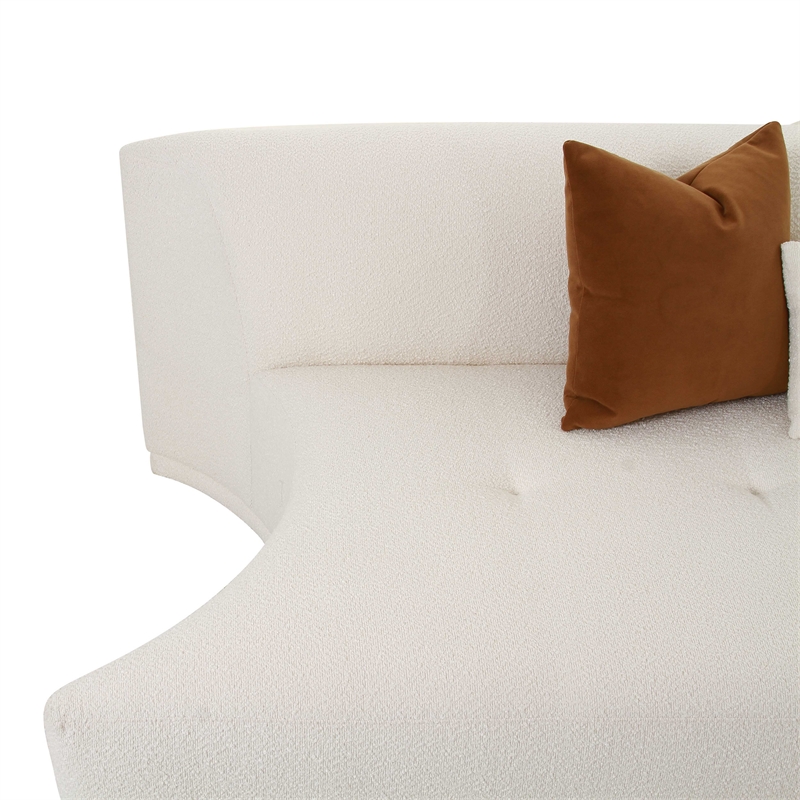 Pemberly Row Transitional Cream Boucle Modular Armless Loveseat