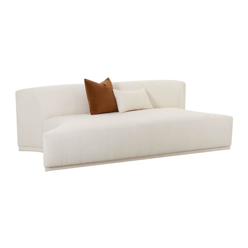 Pemberly Row Transitional Cream Boucle Modular Armless Loveseat