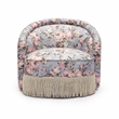 Pemberly Row Traditional Spring Floral Print Tasseled Lounge Chair