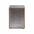 Pemberly Row Transitional Antique Brass Mirrored Glass Side Table