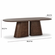 Pemberly Row Contemporary Brown Burl Oval 87 inch Dining Table
