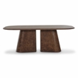 Pemberly Row Contemporary Brown Burl Oval 87 inch Dining Table