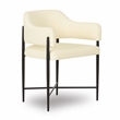 Pemberly Row Contemporary Upholstered Cream Vegan Leather Dining Chair