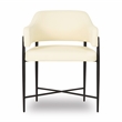 Pemberly Row Contemporary Upholstered Cream Vegan Leather Dining Chair