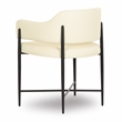 Pemberly Row Contemporary Upholstered Cream Vegan Leather Dining Chair