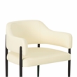Pemberly Row Contemporary Upholstered Cream Vegan Leather Dining Chair