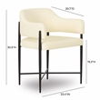 Pemberly Row Contemporary Upholstered Cream Vegan Leather Dining Chair