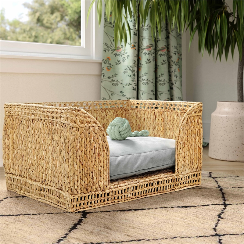 Pemberly Row Modern / Contemporary Natural Rattan Small Pet Bed