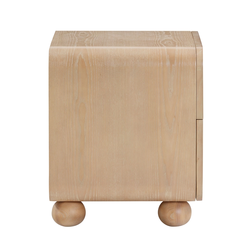 Pemberly Row Modern Transitional Moonrise Natural Ash Nightstand