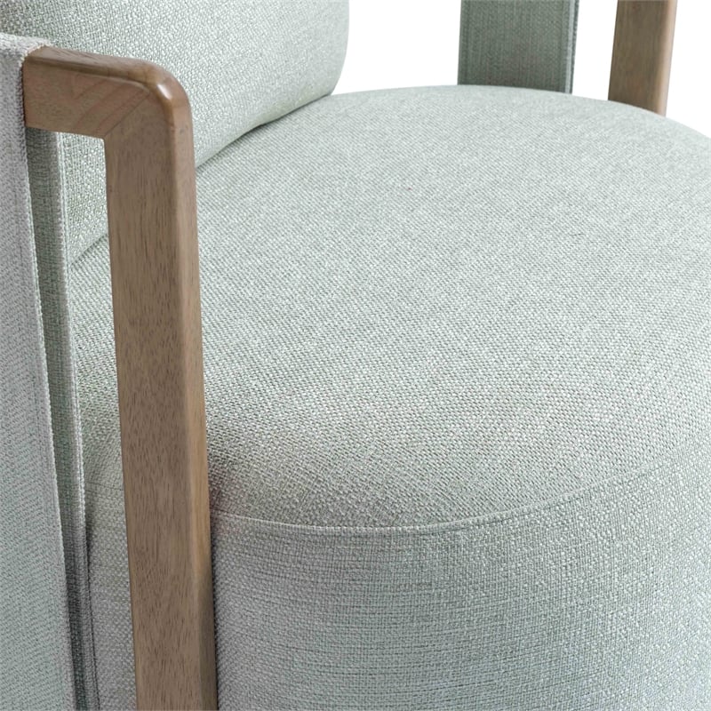 Pemberly Row Contemporary Mint Green Textured Weave Swivel Chair