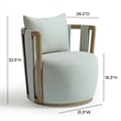 Pemberly Row Contemporary Mint Green Textured Weave Swivel Chair