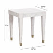 Pemberly Row Transitional Burl Engineered Wood End Table in White Finish