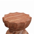 Pemberly Row Indoor / Outdoor Faux Marble & Stone Stool in Red