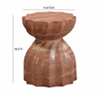 Pemberly Row Indoor / Outdoor Faux Marble & Stone Stool in Red