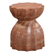 Pemberly Row Indoor / Outdoor Faux Marble & Stone Stool in Red