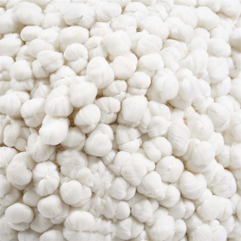 Pemberly Row Handmade Modern Transitional Cream Finish Woven Pouf