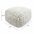 Pemberly Row Handmade Modern Transitional Cream Finish Woven Pouf