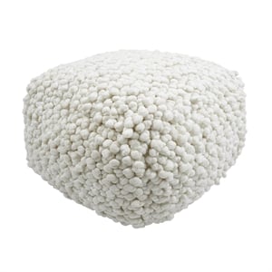 Pemberly Row Handmade Modern Transitional Cream Finish Woven Pouf