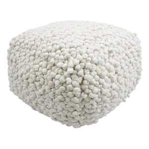 Pemberly Row Handmade Modern Transitional Cream Finish Woven Pouf