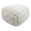 Pemberly Row Handmade Modern Transitional Cream Finish Woven Pouf
