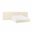 Pemberly Row Contemporary Cream Velvet Wings - Queen or King (Set of 2)