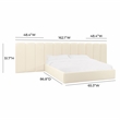 Pemberly Row Contemporary Cream Velvet Wings - Queen or King (Set of 2)