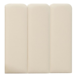 Pemberly Row Contemporary Cream Velvet Wings - Queen or King (Set of 2)