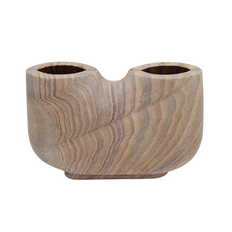 Pemberly Row Handmade Transitional Rainbow Stone Novelty Vase