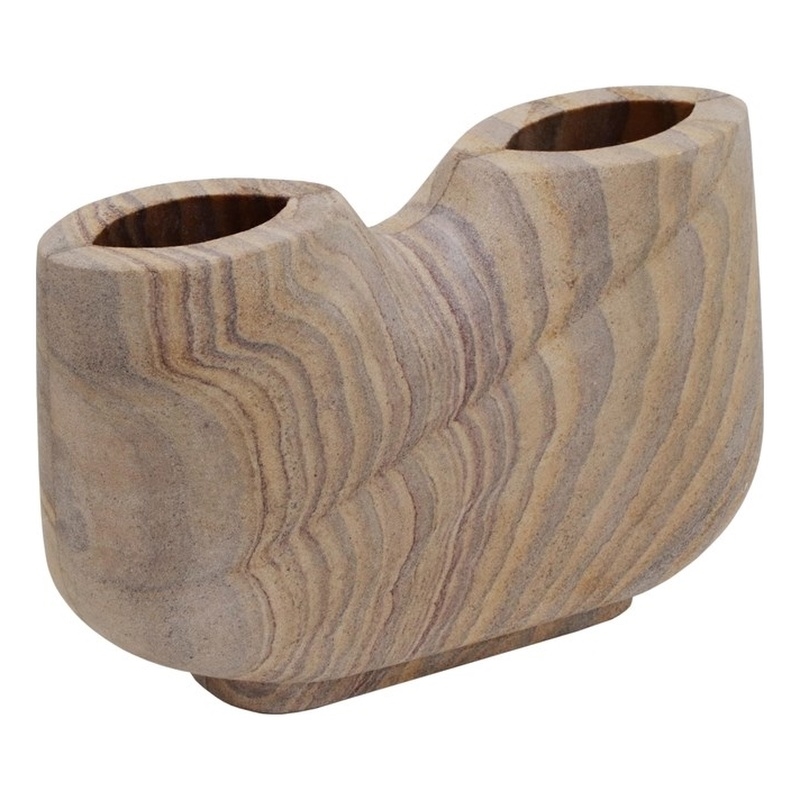 Pemberly Row Handmade Transitional Rainbow Stone Novelty Vase