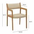 Pemberly Row Mid-Century Cream Vegan Leather Dining Chair - Set of 2