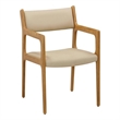 Pemberly Row Mid-Century Cream Vegan Leather Dining Chair - Set of 2