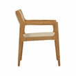 Pemberly Row Mid-Century Cream Vegan Leather Dining Chair - Set of 2