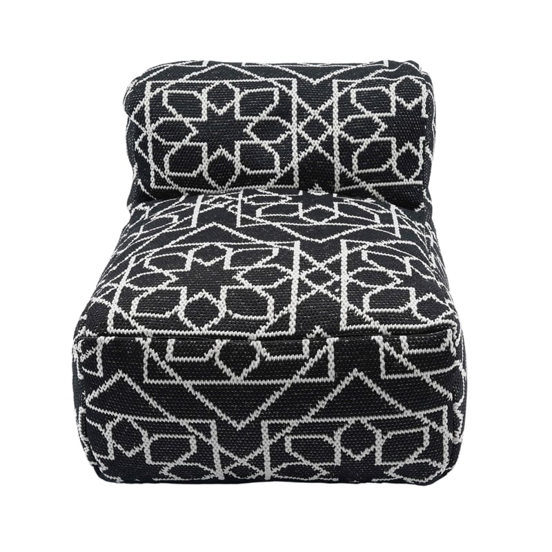 Pemberly Row Handmade Transitional Outdoor Black Accent Pouf