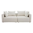 Pemberly Row Handmade Contemporary Cream Upholstered Loveseat