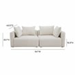 Pemberly Row Handmade Contemporary Cream Upholstered Loveseat