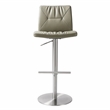 Pemberly Row Light Grey Vegan Leather on Silver Adjustable Stool